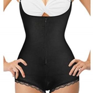 Nebility Women Waist Trainer Bodysuit Slim Zipper
